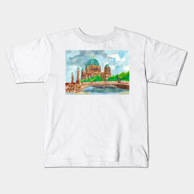 Berlin Cathedral Kids T-Shirt by ZeichenbloQ